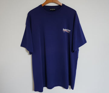 BALENCIAGA L 2017 ブルーウェーブロゴオーバーサイズTシャツ 486032 148433294
