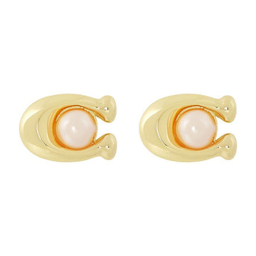 Coach [Limited Edition/30 Pieces] 26FW Pearl Signature Women's Earrings 341922 GLD 651 148441503 [P]