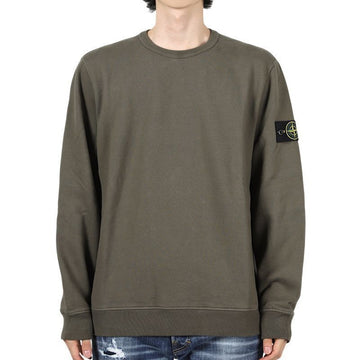 STONE ISLAND メンズ ワッペン ブラシッド コットン フリース トレーナー (カーキ) 6100028 S0A20 V0054 143142778