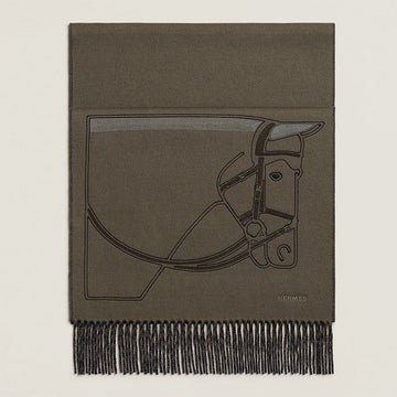 HERMES キャッシュミア刺繍マフラー H394820T 02 148465425