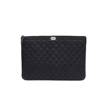 CHANEL キャビア ブラック ボーイ ラージ クラッチバッグ A84407 kk44241315 148466621