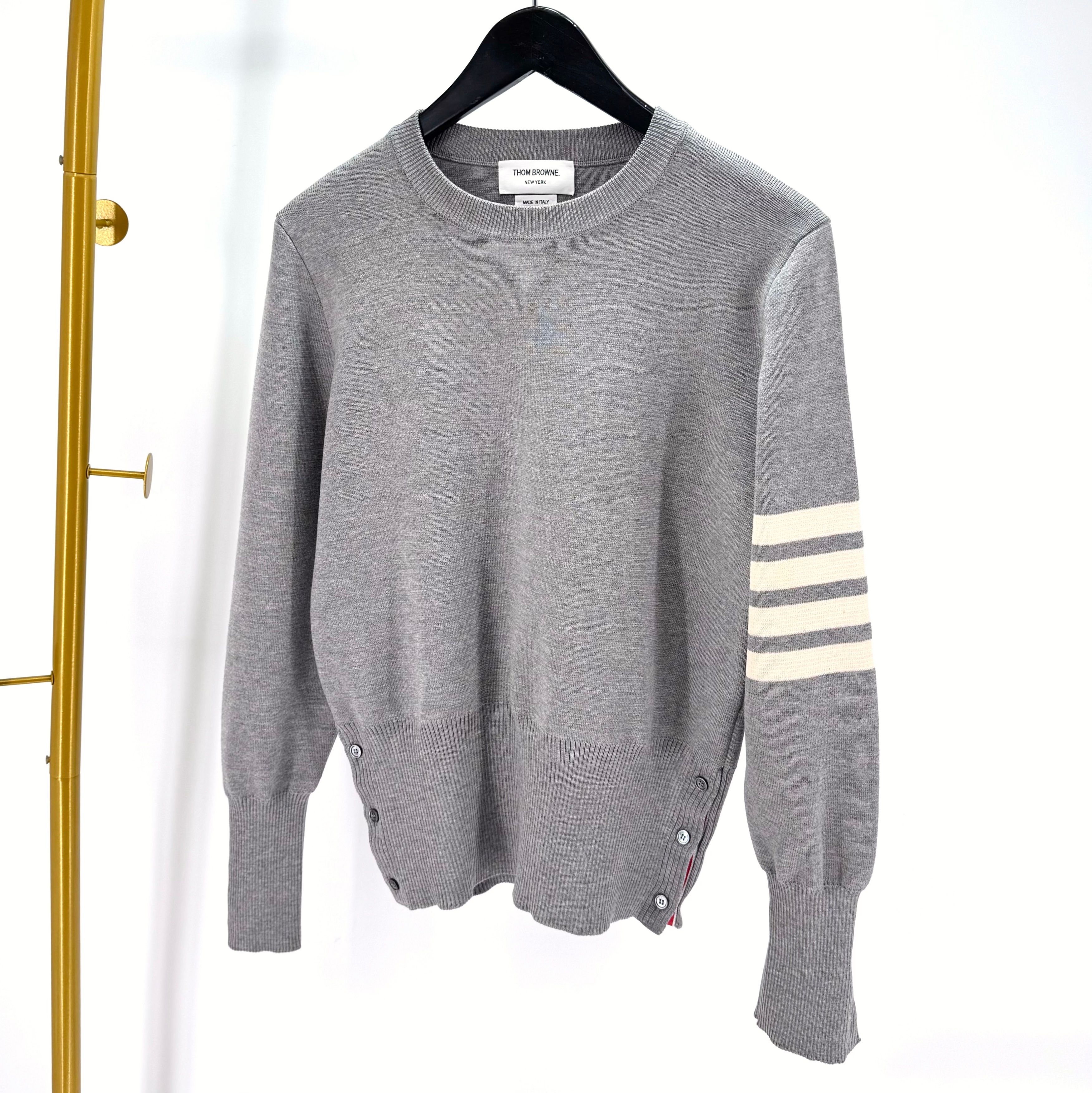 THOMBROWNEミラノステッチニットグレー Thom Browne Diagonal Armband Milano Stitch Knit Gray 148485449 [P