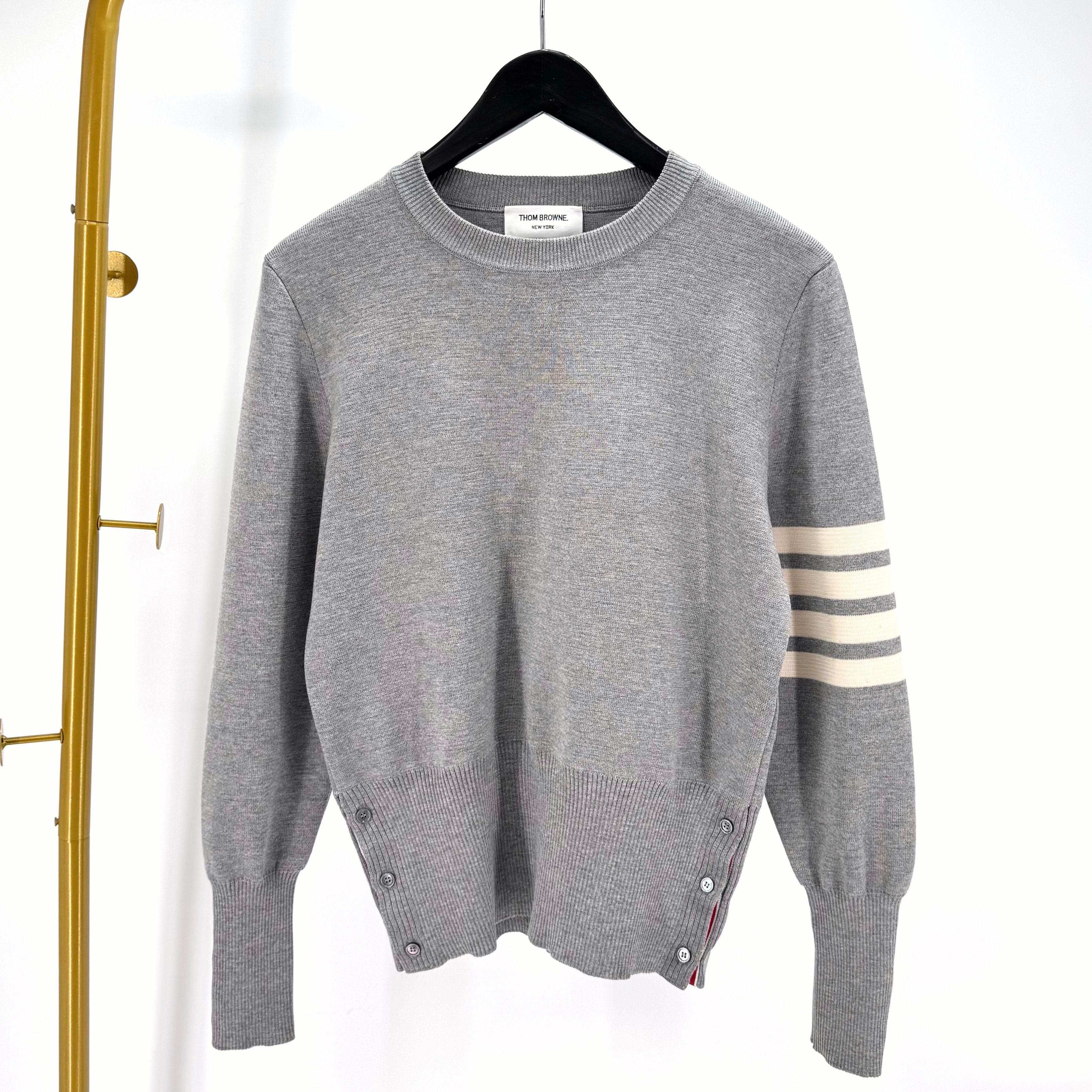 Thom Browne ミラノスティッチ　ニット Thom Browne Diagonal Armband Milano Stitch Knit Gray 148485449 [P
