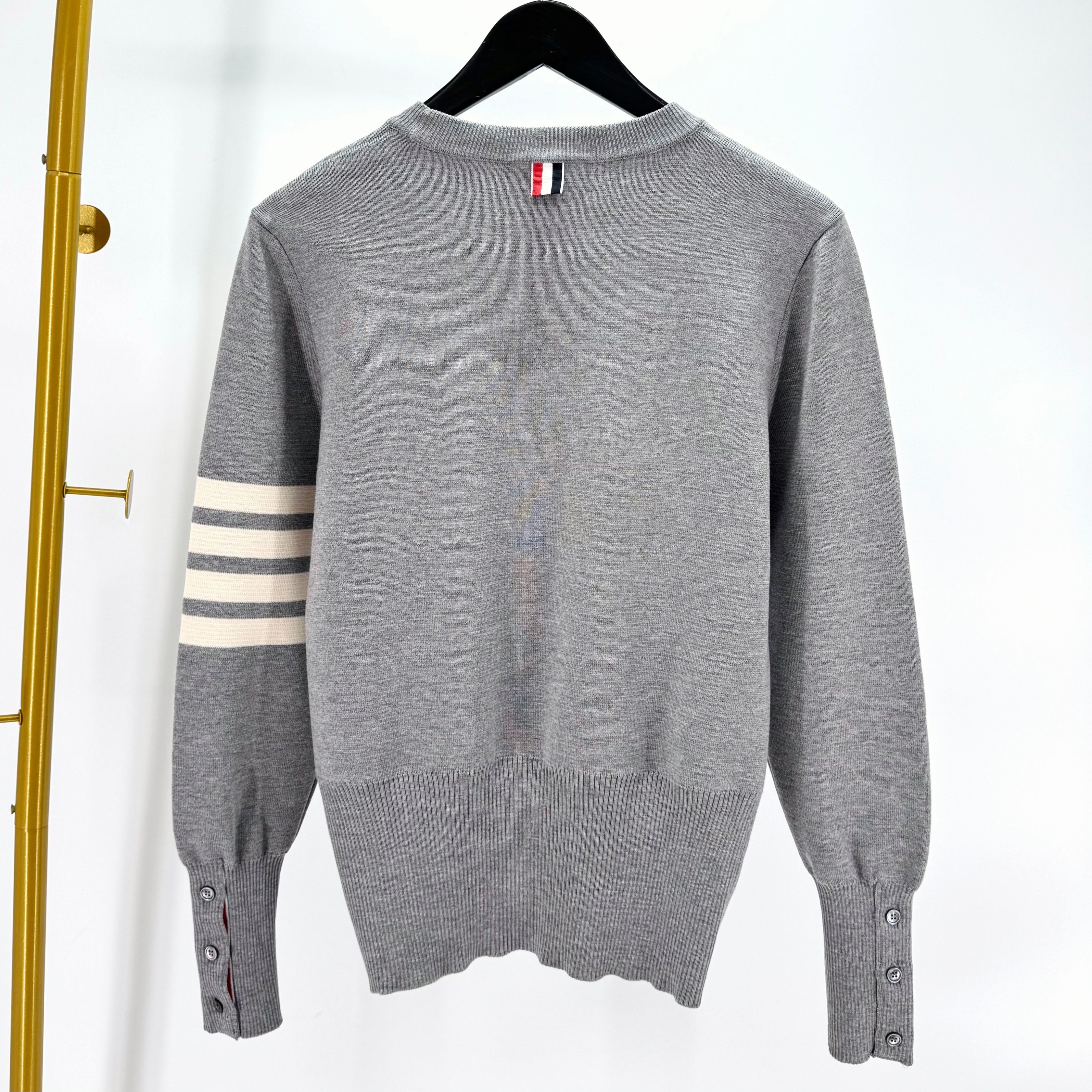 THOMBROWNEミラノステッチニットグレー Thom Browne Diagonal Armband Milano Stitch Knit Gray 148485449 [P
