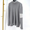 THOM BROWNE Schrägband Rollkragen Waffle Strick Grau 148485523 [P]