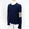 THOM BROWNE Diagonale Armband Crew Neck Wollpullover Navy 148486124 [P]