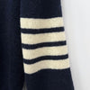 THOM BROWNE Diagonale Armband Crew Neck Wollpullover Navy 148486124 [P]