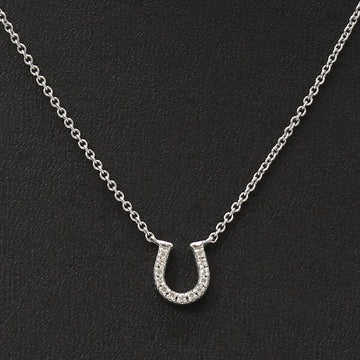 Tiffany & Co 18K White Gold 13P Diamond Horseshoe Necklace 148488184