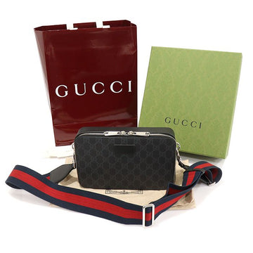 Gucci Black GG Supreme Canvas Black Leather Pouch Mini Crossbody 774161 148489466