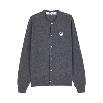 Comme Des Garcons Grey Heart Cardigan 148492638