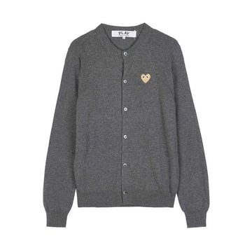 COMME DES GARCONS AX N049 051 GREY FW25 Unisex Gold Herz Strickjacke 148492640