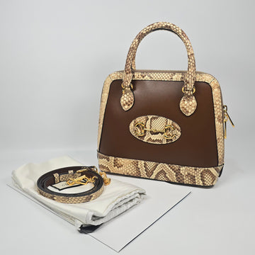 GUCCI Kleine Leder Python Besatz Horsebit 1955 Top Handle Tote und Schultertasche 148492727
