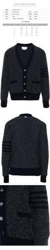 THOM BROWNE 25SS アシンメトリートーンテクスチャーステッチリラックスフィットカーディガン 415 130919534 [P]
