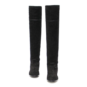 TORY BURCH SIMONE Über dem Knie Stiefel aus schwarzem Wildleder 35MM 32158625 148518644