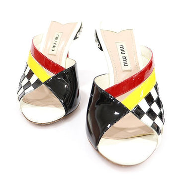 Miu Miu 5XX290 Multi Color Patent Crystal Open Toe Women Sandals 35 148518690