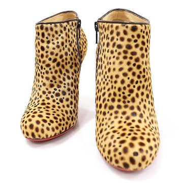 Christian Louboutin Leopard Pony Hair BELLE 100 Women Ankle Boots 35 148518703