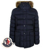 MONCLER Navy Cluny Pelz Gänsedaunenjacke 1C00010 596K7 776 148525142 [P]