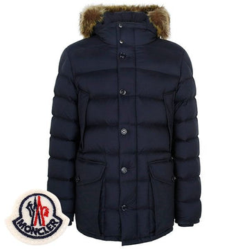 Moncler Navy Cluny Fur Goose Down Jacket 1C00010 596K7 776 148525142