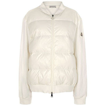 MONCLER Weiße Baumwoll-Mix Gänsedaunen Reißverschlussjacke MAGLIA APERTA 8G00029 89A2Y 034 148525630