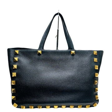 VALENTINO Giaravani Roman Gold Rockstud Dekorative Schwarze Shopper Tasche Schultertasche Tote Bag 148527739