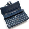 CHANEL Klassische Mittel Schultertasche in Navy Kaviar mit Silberbeschlägen A01112 148531279 [P]
