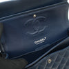 CHANEL Klassische Mittel Schultertasche in Navy Kaviar mit Silberbeschlägen A01112 148531279 [P]