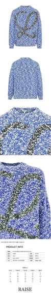 Loewe Anagram Speckled Wool Knit Blue H526Y14KCE 5102 58376375 [P]