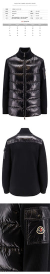 MONCLER 24FW Strick-Mix-Padded Schwarz 9B000 13 M1131 999 101471594 [P]