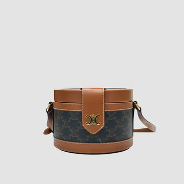 Celine Triomphe Canvas Tan Tambourin Medium Crossbody Bag 148568928