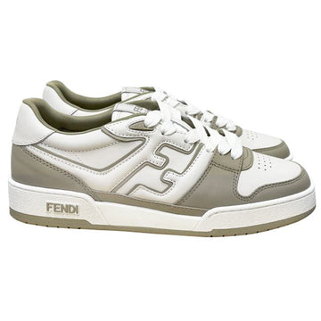 FENDI ロゴレタリングマッチレザーロータイプスニーカーセージホワイト (7E1643 AOMN F1RT4) 148574555