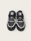 Louis Vuitton Black Grey LV Leather Trainer Sneakers 148574878 [P]
