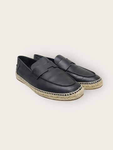 HERMES ブラックトリップエスパドリーユスリッポンスニーカー 44 148575753