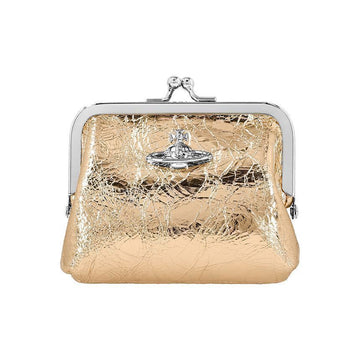 Vivienne Westwood Metallic Crinkle Frame Pulse Mini Coin Card Holder 56010005W L00A7 R401 144731611 [P]