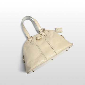 SAINT LAURENT Ivory Muse Gold Metallic Leder PM Tote Bag 156465 148606732