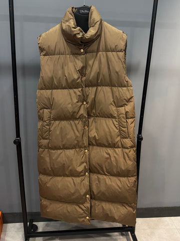 MAXMARA リバーシブルロングダウンベスト ブラウン 148620970