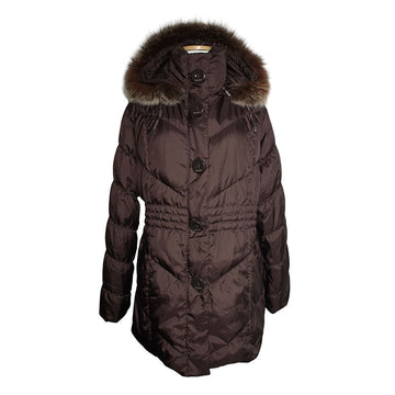 Balmain Deep Brown Fox Fur Hooded Down Padded Coat 55 148623659