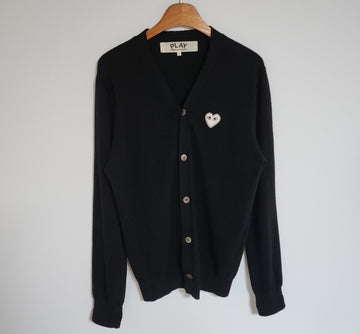 COMME DES GARCONS Schwarze Weiße Patches Herren Cardigan A-N062 148629795