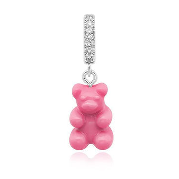 CRYSTAL HAZE NOSTALGIA BEAR-CANDY PINK-PAVE CONNECTOR SILVER 144767849 [P]