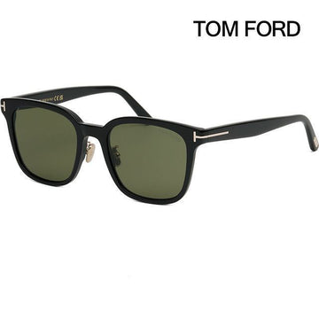 TOM FORD Sonnenbrille TF1135K 01N Dark Green Tinted Rechteck Schwarz Horn Rahmen Asiatische Passform 125403117