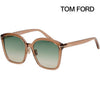 Tom Ford Sunglasses TF1054K 45P Transparent Brown Oversized Horn Rim Square Asian Fit, stamp 120813684 [P]