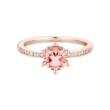 PANDORA Sparklende Solitaire Ring Pink Rose 144702324