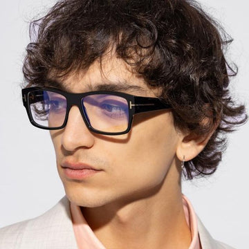 Tom Ford Blue Light Blocking Glasses Frame TF5941B 001 Black Square Acetate Vision Protection Eyewear 140226118