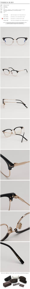Tom Ford TF6002KB 001 Blue Light Blocking Glasses Frame Luxury Thin Rim Daily Fashion Asian Fit 134030887 [P]