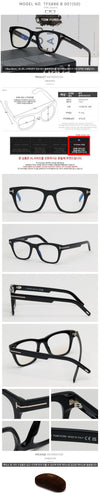 Tom Ford Blue Light Blocking Eyeglasses Frame TF5886B 001 Luxury Square Horn Rim Black 86681451 [P]