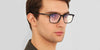 TOM FORD Bluelight-blockierende Brille TF5607B 001 Luxus rechteckiger Hornrahmen 65805891 [P]