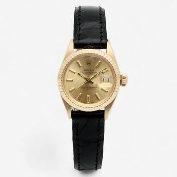 Rolex Datejust 26 Gold Women's Leather Watch 6917 Classic Vintage 1987 148680017
