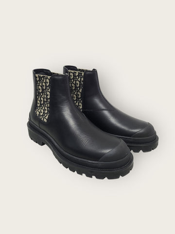 DIOR ブラックベージュオブリークエクスプローラーチェルシーブーツ 42.5 133655097