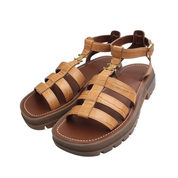 Celine Camel Wani Pattern Strap Sandals 37 148686898