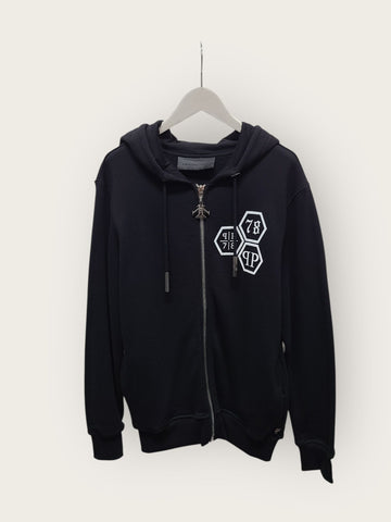 PHILIPP PLEIN Schwarzer Big Skull Swarowski Schlüsselanhänger Hoodie Jäckchen 148703923