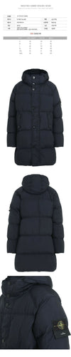 STONE ISLAND Stone 24FW Wappen Garment Dyed Crinkle Lapels Lange Daunenjacke Navy 811570123 V0020 103385929 [P]
